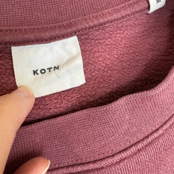 KOTN mauve Crewneck balloon sleeve cotton sweatshirt size medium - Picture 3 of 6